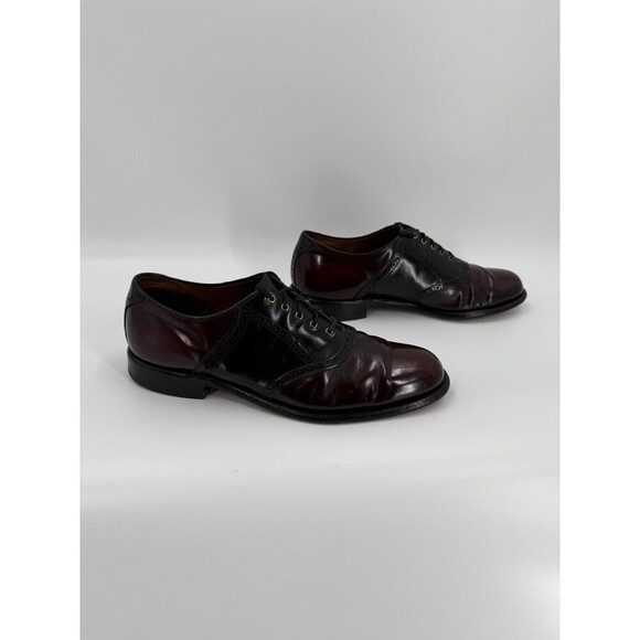Keith Highlanders Burgundy & Black Oxford Loafers USA MADE Size 11 D Excellent C - Picture 2 of 13